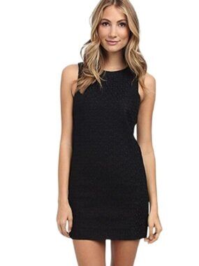 Theory Gwideen Black Eyelet Shift Dress Size 4 NWT